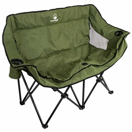 WAKEMAN OUTDOORS Wakeman Outdoor Camping Chair Loveseat, Olive 75-CMP1111